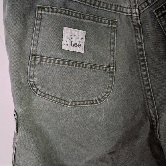 Vintage RIVETED BY LEE Cargo Shorts Size 18 M Olive Green 90 - Picture 8 of 8